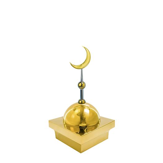 Купол для мазара «Бай» золото - 25.x25, Полумесяц золото объемный Ф-180