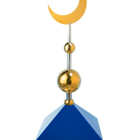 Навершие. Купол на мазар. Цвет синий с золотым плоским полумесяцем d-230 с 2-мя шарами