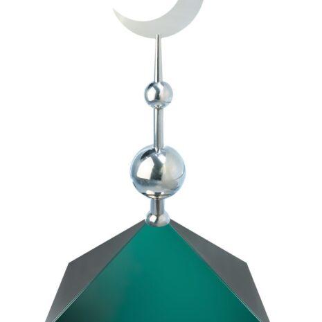 Навершие. Купол на мазар. Цвет зеленый с плоским полумесяцем d-230 серебро с 2-мя шарами