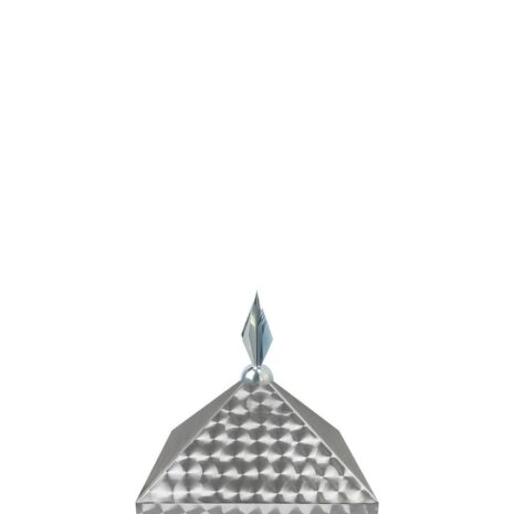 Навершие. Купол на мазар. Чешуя с декоративным пером серебро. На колонну 25,5 х 25,5 см.