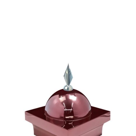 Купол "БАЙ" на мазар. Цвет бордо с декоративным пером серебро. На колонну 25,5 х 25,5 см.