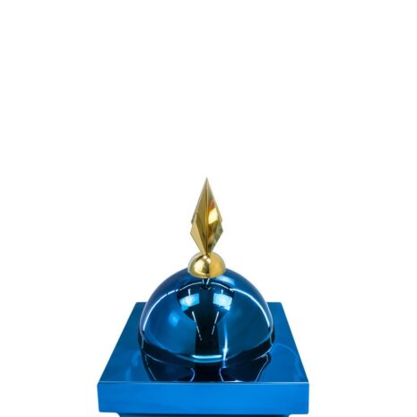 Купол "БАЙ" на мазар. Цвет синий с золотым декоративным пером. На колонну 25,5 х 25,5 см.