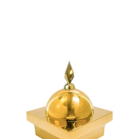 Купол "БАЙ" на мазар. Цвет золото с золотым декоративным пером. На колонну 25,5 х 25,5 см.