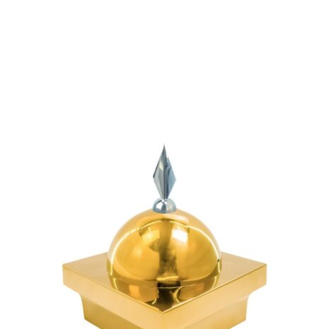 Купол "БАЙ" на мазар. Цвет золото с декоративным пером серебро. На колонну 25,5 х 25,5 см.