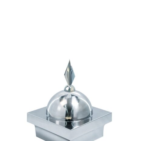 Купол "БАЙ" на мазар. Цвет серебро с декоративным пером серебро. На колонну 25,5 х 25,5 см.