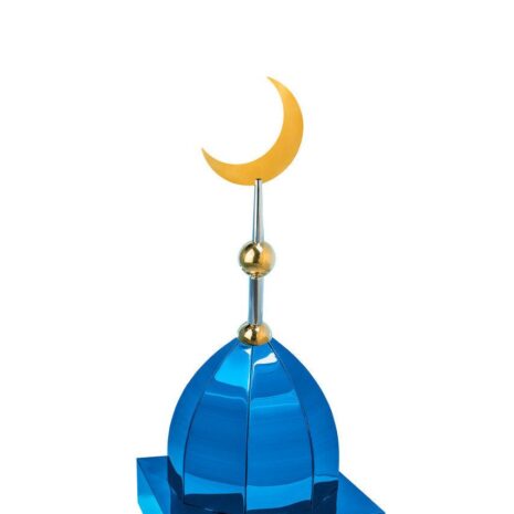 Купол на мазар "ШАХ". Цвет синий с золотым плоским полумесяцем d-180. На колонну 25,5 х 25,5 см.
