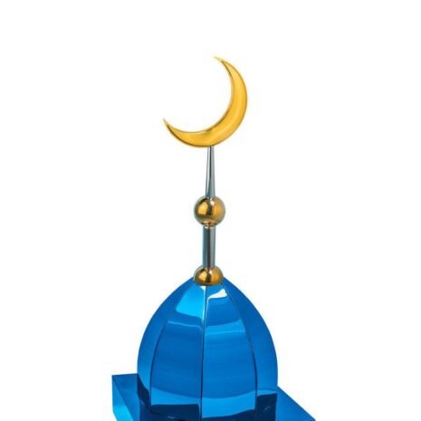 Купол на мазар "ШАХ". Цвет синий с золотым объемным полумесяцем d-180. На колонну 25,5 х 25,5 см.