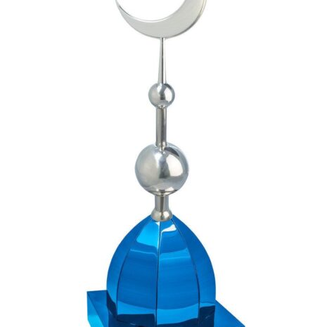 Купол на мазар "ШАХ". Цвет синий с объемным полумесяцем d-230 серебро с 2-мя шарами. На колонну 25,5 х 25,5 см
