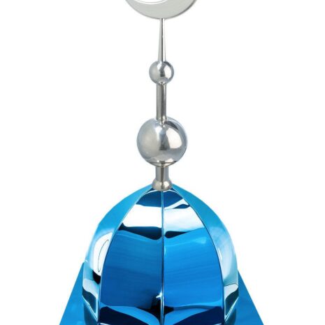 Купол на мазар "ШАХ". Цвет синий с объемным полумесяцем d-230 серебро с 2-мя шарами. На колонну 39,5 х 39,5 см