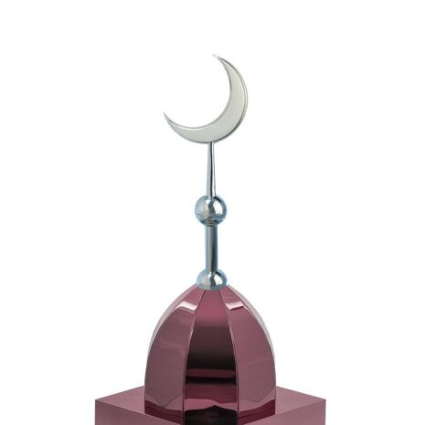 Купол на мазар "ШАХ". Цвет бордо с объемным полумесяцем d-180 серебро. На колонну 25,5 х 25,5 см.