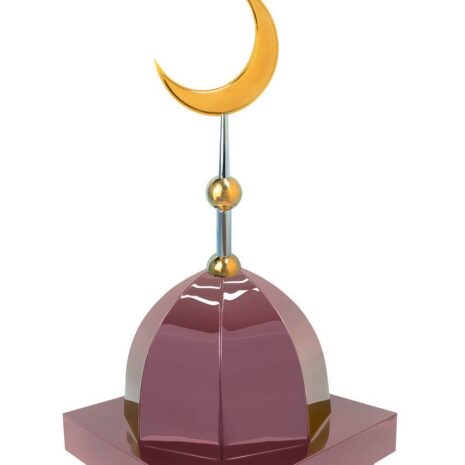 Купол на мазар "ШАХ". Цвет бордо с золотым объемным полумесяцем d-230. На колонну 39,5 х 39,5 см.