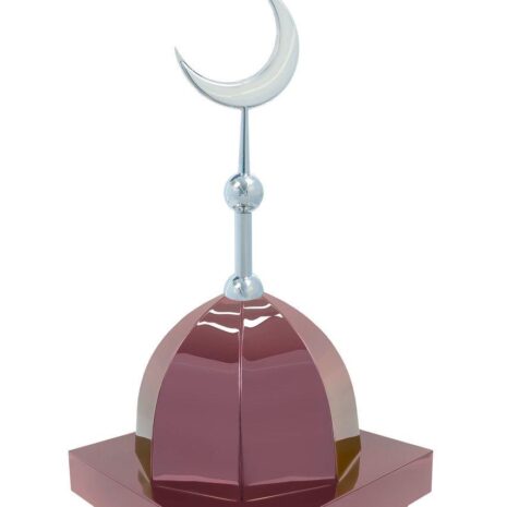 Купол на мазар "ШАХ". Цвет бордо с объемным полумесяцем d-230 серебро. На колонну 39,5 х 39,5 см.