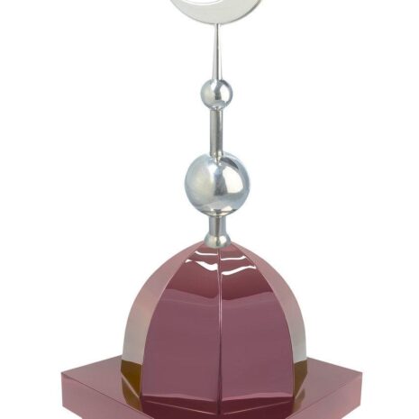Купол на мазар "ШАХ". Цвет бордо с объемным полумесяцем d-230 серебро с 2-мя шарами. На колонну 39,5 х 39,5 см