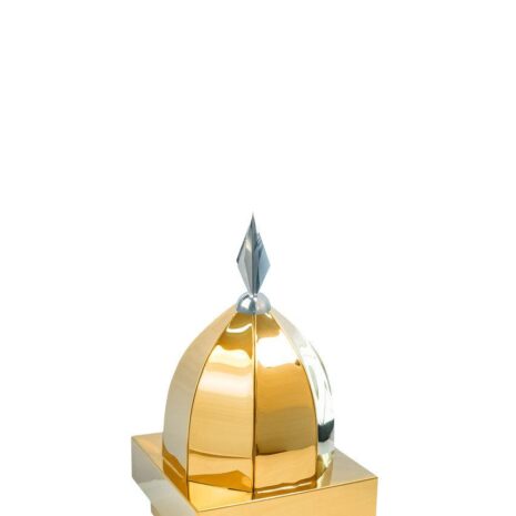 Купол на мазар "ШАХ". Цвет золото с декоративным пером серебро. На колонну 25,5 х 25,5 см.