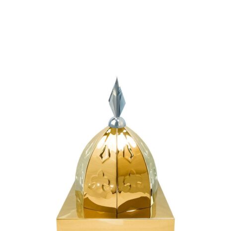 Купол на мазар "ШАХ". Золото с орнаментом и декоративным пером серебро. На колонну 25,5 х 25,5 см.