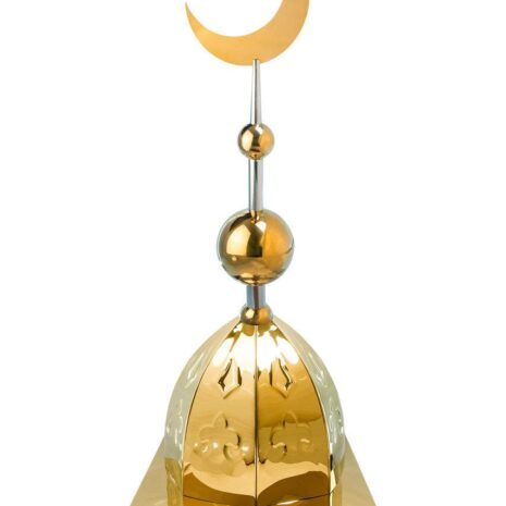 Купол на мазар "ШАХ". Золото с орнаментом и золотым плоским полумесяцем d-230 с 2-мя шарами