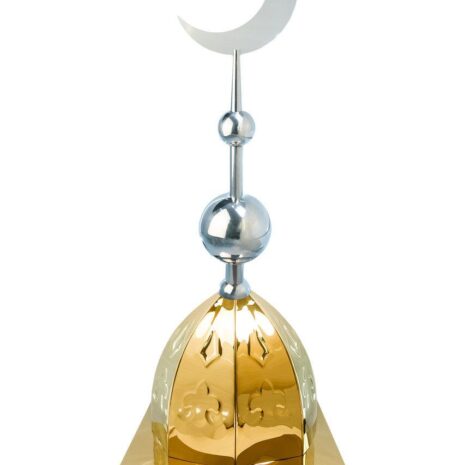 Купол на мазар "ШАХ". Золото с орнаментом и плоским полумесяцем d-230 серебро с 2-мя шарами