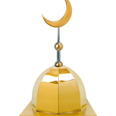 Купол на мазар "ШАХ". Цвет золото с золотым объемным полумесяцем d-230. На колонну 39,5 х 39,5 см.