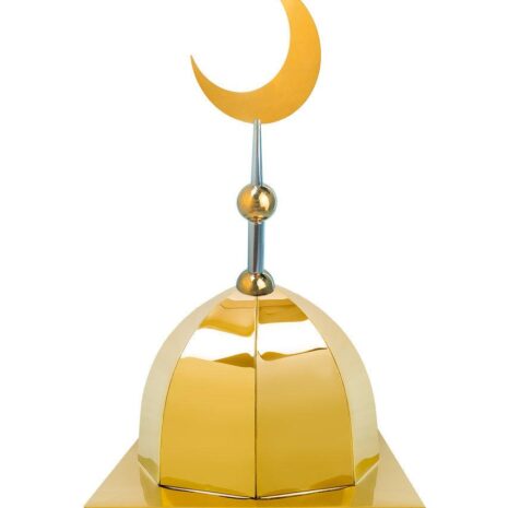 Купол на мазар "ШАХ". Цвет золото с золотым плоским полумесяцем d-230. На колонну 39,5 х 39,5 см.