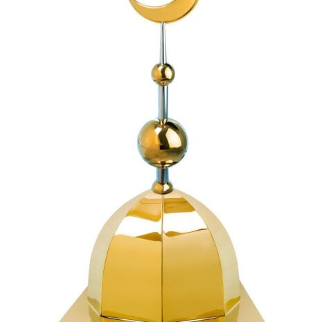 Купол на мазар "ШАХ". Цвет золото с золотым объемным полумесяцем d-230 с 2-мя шарами. На колонну 39,5 х 39,5