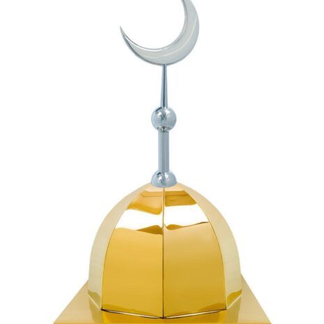 Купол на мазар "ШАХ". Цвет золото с объемным полумесяцем d-230 серебро. На колонну 39,5 х 39,5 см.
