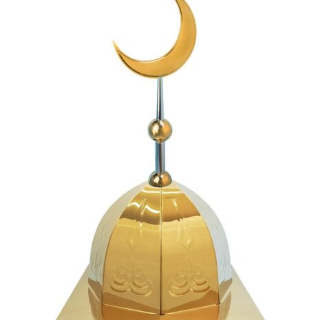 Купол на мазар "ШАХ". Золото с орнаментом и золотым объемным полумесяцем d-230. На колонну 39,5 х 39,5 см.