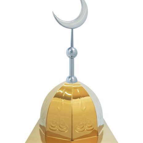 Купол на мазар "ШАХ". Золото с орнаментом и объемным полумесяцем d-230 серебро. На колонну 39,5 х 39,5 см.