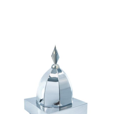 Купол на мазар "ШАХ". Цвет серебро с декоративным пером серебро. На колонну 25,5 х 25,5 см.