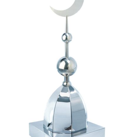Купол на мазар "ШАХ". Серебро с плоским полумесяцем d-230 с 2-мя шарами серебро. На колонну 25,5 х 25,5 см.