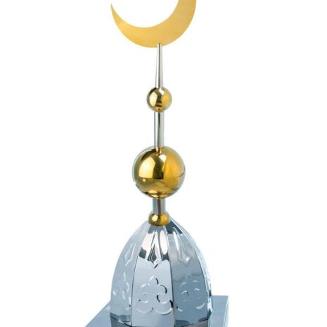 Купол на мазар "ШАХ". Серебро с орнаментом и золотым плоским полумесяцем d-230 с 2-мя шарами