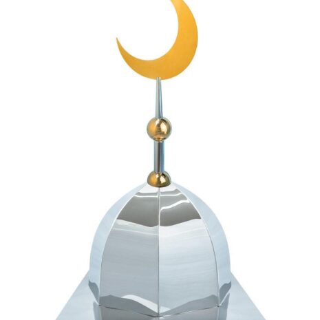 Купол на мазар "ШАХ". Цвет серебро с золотым плоским полумесяцем d-230. На колонну 39,5 х 39,5 см.