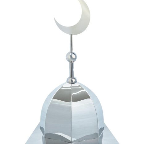 Купол на мазар "ШАХ". Цвет серебро с плоским полумесяцем d-230 серебро. На колонну 39,5 х 39,5 см.
