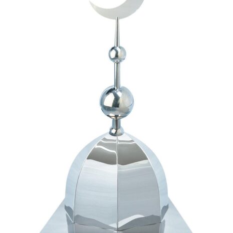 Купол на мазар "ШАХ". Серебро с плоским полумесяцем d-230 с 2-мя шарами серебро. На колонну 39,5 х 39,5 см.