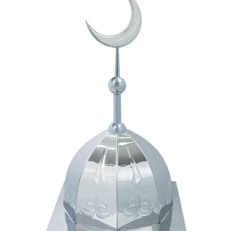 Купол на мазар "ШАХ". Серебро с орнаментом и объемным полумесяцем d-230 серебро. На колонну 39,5 х 39,5 см.