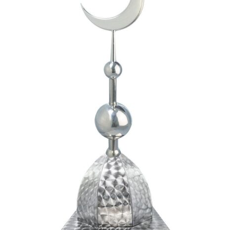 Купол на мазар "ШАХ". Чешуя с объемным полумесяцем d-230 серебро с 2-мя шарами.