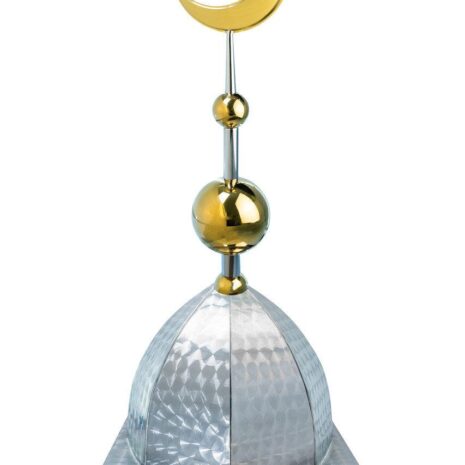 Купол на мазар "ШАХ". Чешуя с золотым объемным полумесяцем d-230 с 2-мя шарами. 39,5 х 39,5 см.