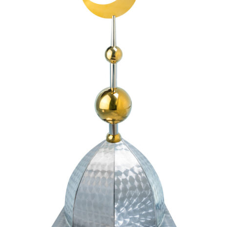 Купол на мазар "ШАХ". Чешуя с золотым плоским полумесяцем d-230 с 2-мя шарами. 39,5 х 39,5 см.