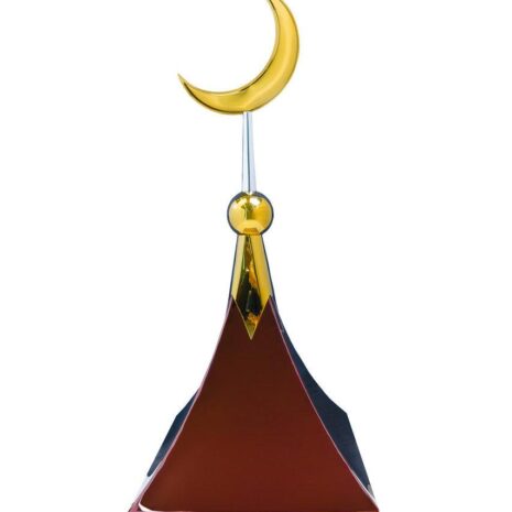 Купол для мазара «Саукеле». Цвет бордо с золотым объемным полумесяцем. На колонну 25,5х25,5 см