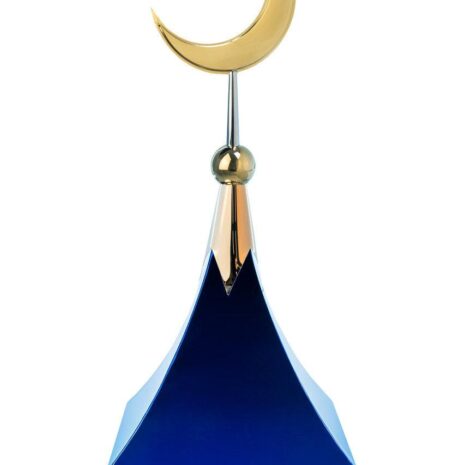 Купол для мазара «Саукеле». Цвет синий с золотым объемным полумесяцем. На колонну 25,5х25,5 см